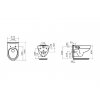 Roca Victoria závesné wc, hlboké splachovanie, Rimless A346393000 Spomaľovacie sedátko A801B6200B kupelnashop.sk tech.