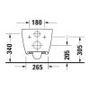 Duravit VIU závesne wc rimless 2511090000 technicky nákres kupelnashop.sk