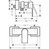 HANSGROHE Vernis Shape sprchová batéria čierna 71650670 rozmery kupelnashop.sk