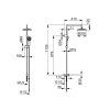 Hansa Basic SET 2v1 batéria sprchová + sprchový systém chróm 55380130A55450103 rozmery www.kupelnashop.sk