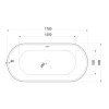 Aquatek Cindy 170 cm voľne stojaca vaňa technicky nákres kupelnashop