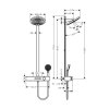Hansgrohe Pulsify S showersystem hlavová sprcha 260 s termostatickou batériou technicky nákres kupelnashop.sk