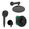 Hansgrohe Duo Turn S pod omietkový sprchový systém s hlavovou sprchou a ručnou sprchou, matná čierna www.kupelnashop.sk