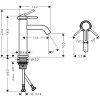 Hansgrohe Tecturis S Páková umývadlová batéria 110 EcoSmart+ bez odtokovej súpravy, kartáčovaný bronz 73311140 rozmery www.kupelnashop.sk