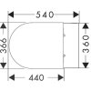 Hansgrohe EluPura S - Závesné WC 540 + sedátko so SoftClose a QuickRelease, biela 61119450 rozmery www.kupelnashop.s