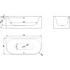 BetteLux Oval Silhouette smaltovaná samostane stojaca vaňa 170x80cm k stene technicky nákres kupelnashop.sk