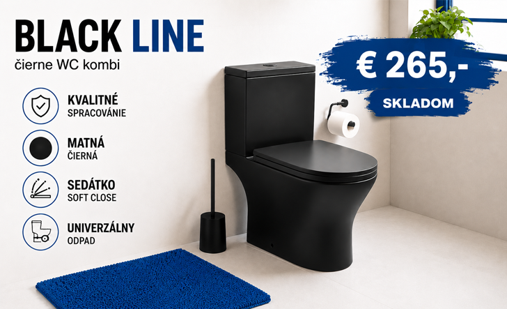 Čierne kombi WC BLACK LINE