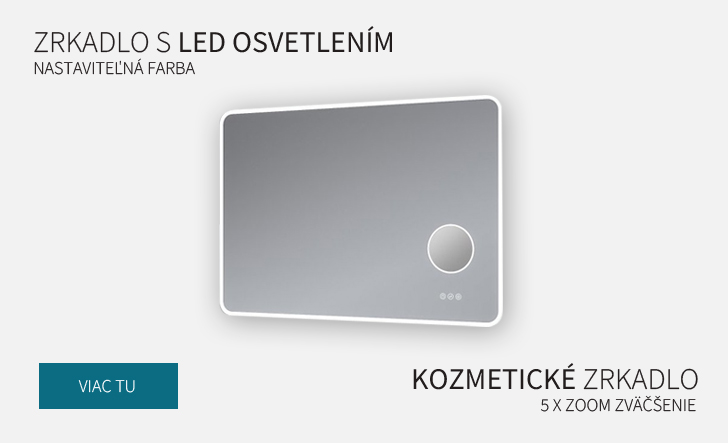 Zrkadlá so zaoblenými rohmi a nastaviteľným LED osvetlením