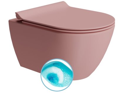 PURA závesná WC misa, Swirlflush, 36x50cm, blush dual-mat