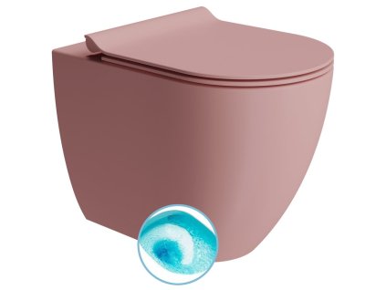 PURA WC misa stojaca, Swirlflush, 36x55cm, spodný/zadný odpad, blush dual-mat