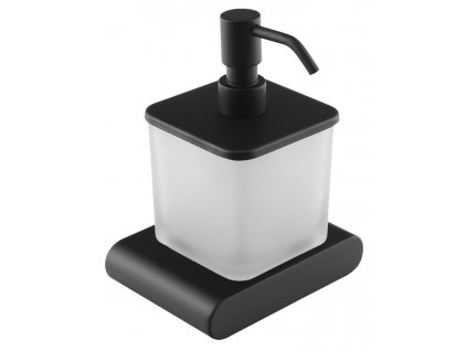 FLORI dávkovač mydla 300ml, mliečne sklo, čierna mat
