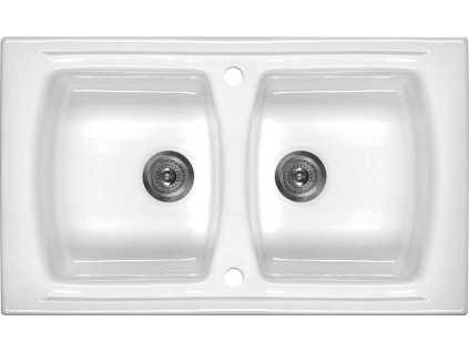 DEANTE - Lusitano  bílá - Keramický dřez, 2 - bowl ZCL_620N
