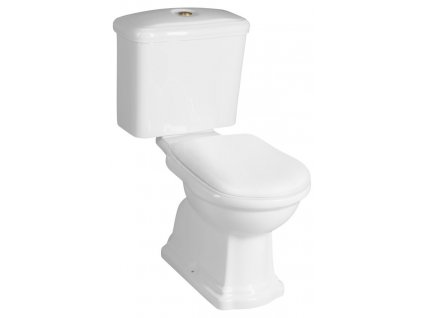 RETRO WC kombi, zadný odpad, biela-bronz