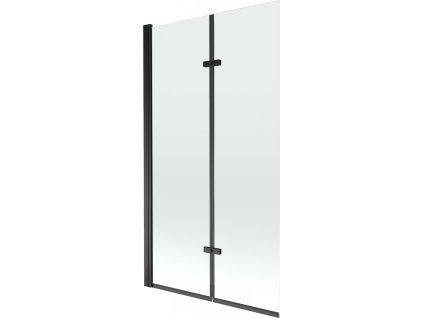 MEXEN - Castor vanová zástěna 2-křídlo 100 x 150 cm, transparent, černá 892-100-002-70-00