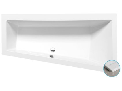 ANDRA R SLIM asymetrická vaňa 170x90x45cm, biela