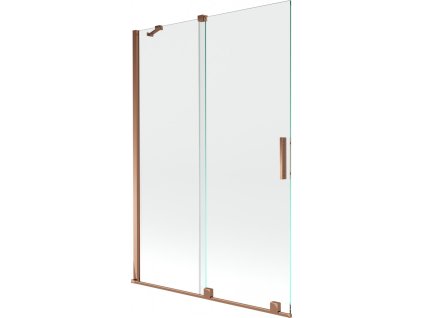 MEXEN/S - Velar Dvoukřídlá posuvná vanová zástěna 120 x 150 cm, transparent, růžové zlato 896-120-000-01-60