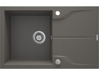 DEANTE - Andante flush antracit metalic - Granitový dřez s odkapávačem - zápustný ZQN_T11F