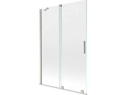 MEXEN/S - Velar dvoukřídlá posuvná vanová zástěna 120 x 150 cm, transparent, nikl kartáčovaný 896-120-000-01-97