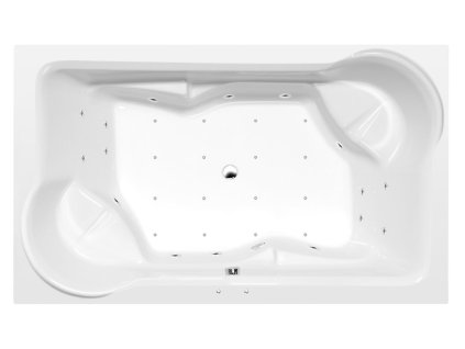 DUO hydromasážna vaňa, 200x120x45cm, Active Hydro-Air, chróm