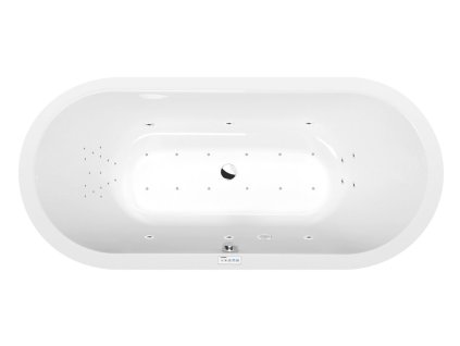 VIVA O hydromasážna vaňa, 185x80x47cm, Highline Hydro-Air, chróm