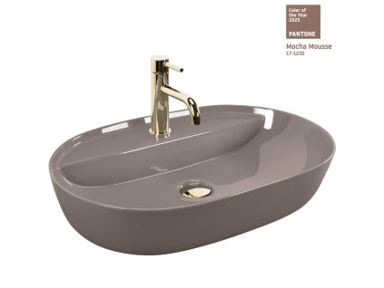 REA - Umyvadlo na desku Aura 61 Beige Shiny REA-U6381