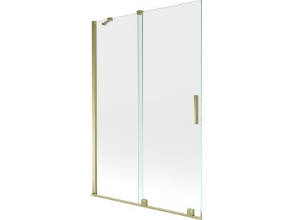 MEXEN/S - Velar Dvoukřídlá posuvná vanová zástěna 120 x 150 cm, transparent, zlatá 896-120-000-01-50