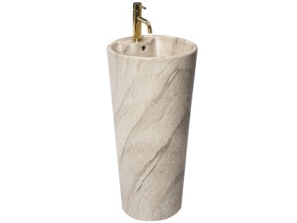 REA - Volně stojící umyvadlo Blanka Natural Matt Marble 40x40 REA-U4664
