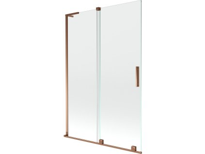 MEXEN/S - Velar L dvoukřídlá posuvná vanová zástěna 120 x 150 cm, transparent, růžové zlato 896-120-003-01-60