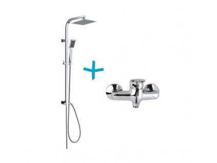 Sprchová súprava Sonáta-plast. hlavová sprcha a jednopolohová ručná sprcha vr.sprchove batérie 150mm