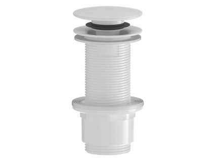 Umyvadlová výpust 5/4“, click-clack, veľká zátka, 10-80mm, ABS/biela