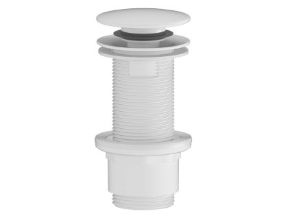 Umyvadlová výpust 5/4“, click-clack, veľká zátka, 10-80mm, ABS/biela mat