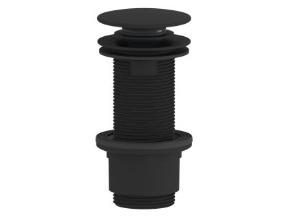 Umyvadlová výpust 5/4“, click-clack, veľká zátka, 10-80mm, ABS/čierna mat