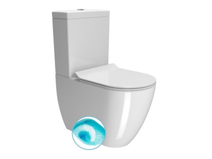 PURA WC kombi, Swirlflush, spodný/zadný odpad, biela ExtraGlaze