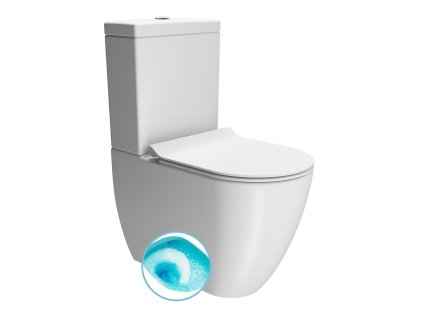 PURA WC kombi, Swirlflush, spodný/zadný odpad, biela dual-mat