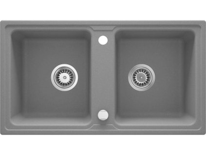 DEANTE - Zorba šedá metalic - Granitový dřez, 2 - bowl ZQZ_S203