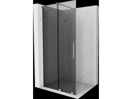 MEXEN/S - Velar Sprchová zástěna posuvná Walk-in 120 x 200 cm, grafit 8 mm, chrom 871-120-000-43-01