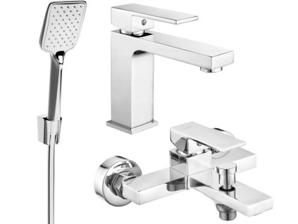 MEXEN/S - Uno R62 Set umyvadlové a vanové baterie s příslušenstvím, chrom 71403R62-00