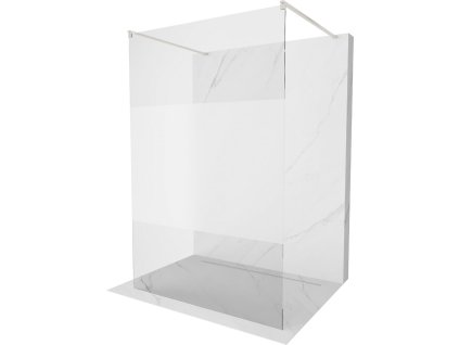 MEXEN/S - Kioto samostatně stojící sprchová zástěna 100 x 200, transparent/dekor 8 mm, nikl kartáčovaná 800-100-002-97-35