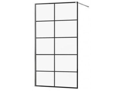 MEXEN/S - KIOTO Sprchová zástěna WALK-IN 70x200 cm 8 mm, chrom, černý vzor 1 800-070-101-01-77
