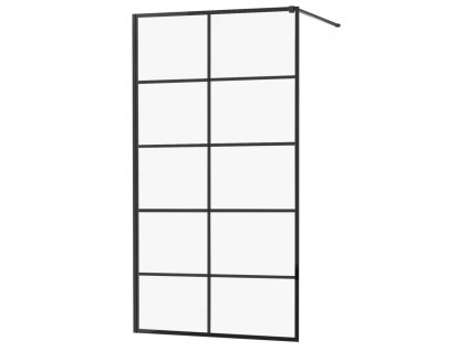 MEXEN/S - KIOTO Sprchová zástěna WALK-IN 70x200 cm 8 mm, černá, černý vzor 1 800-070-101-70-77