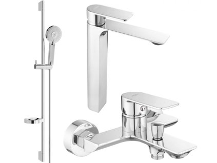 MEXEN/S - Alexset DS40 Set umyvadlové a vanové baterie s příslušenstvím, chrom 71213DS40-00