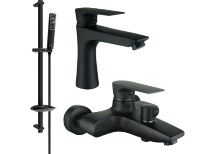 MEXEN/S - Axel DB72 SET vanová a umyvadlová baterie, černá 73803DB72-70