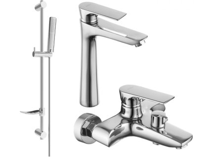 MEXEN/S - Axel DF72 SET vanová a umyvadlová baterie, chrom 73813DF72-00