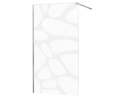 MEXEN/S - KIOTO Sprchová zástěna WALK-IN 70x200 cm 8 mm, chrom, bílý vzor 800-070-101-01-97