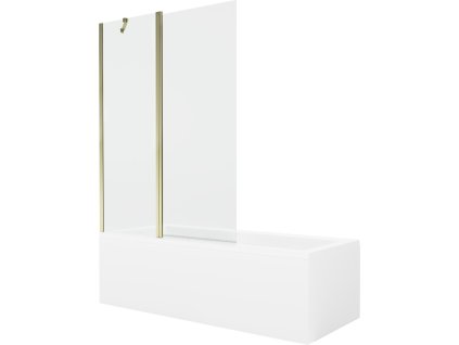 MEXEN/S - Cubik obdélníková vana 170 x 70 cm s panelem + vanová zástěna 120 cm, transparent, zlatá 550317070X9412115000