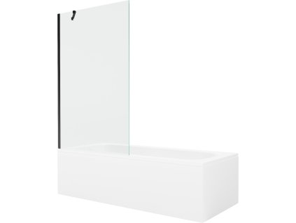 MEXEN/S - Vega obdélníková vana 150 x 70 cm s panelem + vanová zástěna 100 cm, transparent, černá 550115070X9510000070