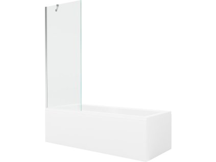 MEXEN/S - Cubik obdélníková vana 170 x 70 cm s panelem + vanová zástěna 70 cm, transparent, chrom 550317070X9507000001