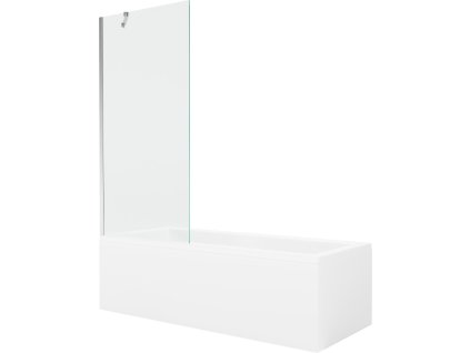 MEXEN/S - Cubik obdélníková vana 170 x 70 cm s panelem + vanová zástěna 80 cm, transparent, chrom 550317070X9508000001