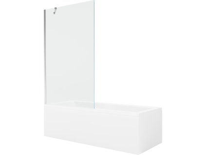 MEXEN/S - Cubik obdélníková vana 170 x 70 cm s panelem + vanová zástěna 100 cm, transparent, chrom 550317070X9510000001