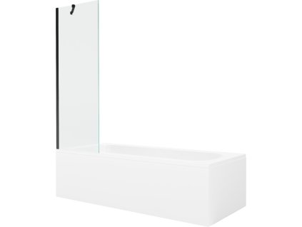 MEXEN/S - Vega obdélníková vana 150 x 70 cm s panelem + vanová zástěna 60 cm, transparent, černá 550115070X9506000070
